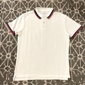 Peter Manning Polo Shirt, White Tipped. Size S